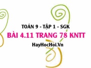 Bài 4.11 Toán 9 tập 1 SGK Kết nối tri thức